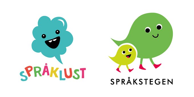 Logotyper för Språklust och Språkstegen