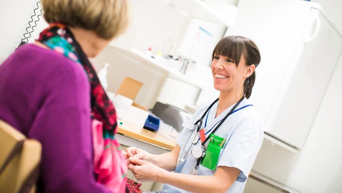 Patient möter en sjuksköterska