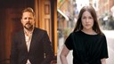 Ett kollage av bilder föreställande två av talarna under Banned Books Week Sverige.