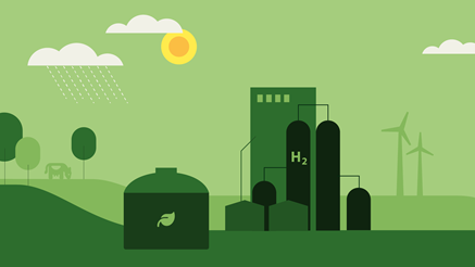 Illustration: biogas- och vätgasanläggningar.
