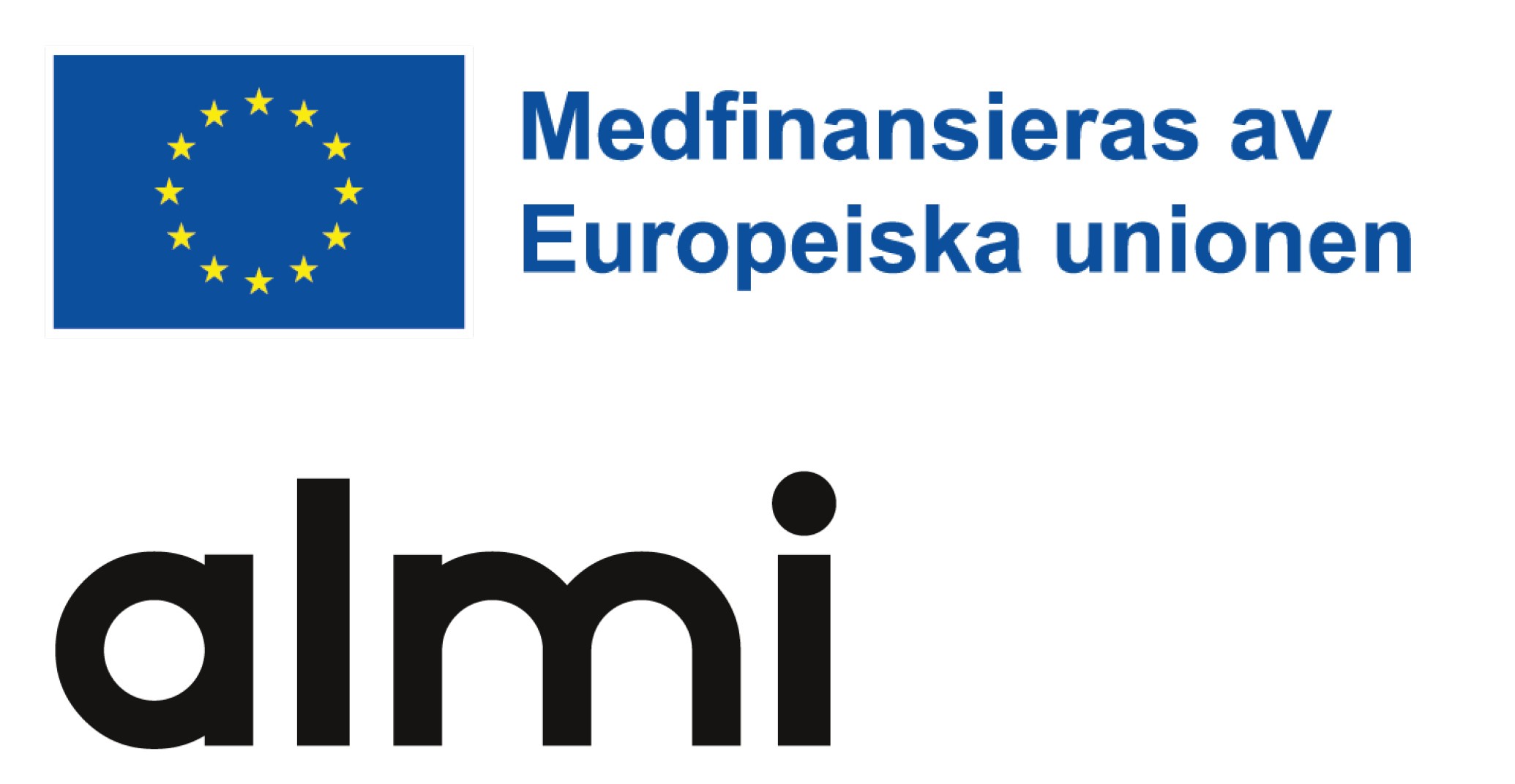 Logotyper för EU och Almi.