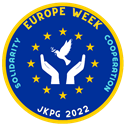 Ett märke med en duva och text som symboliserar Europaveckan 2022