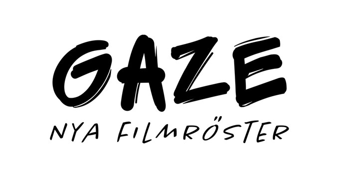 Logotyp i svartvitt där det står "Gaze - nya filmröster". 