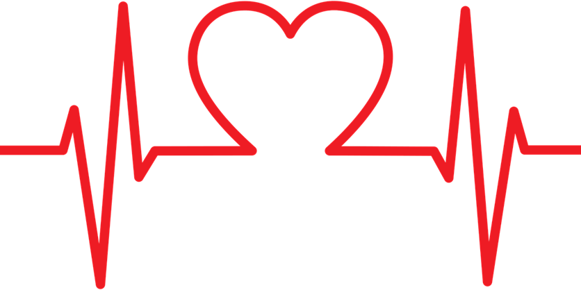 EKG med bild av ett hjärta